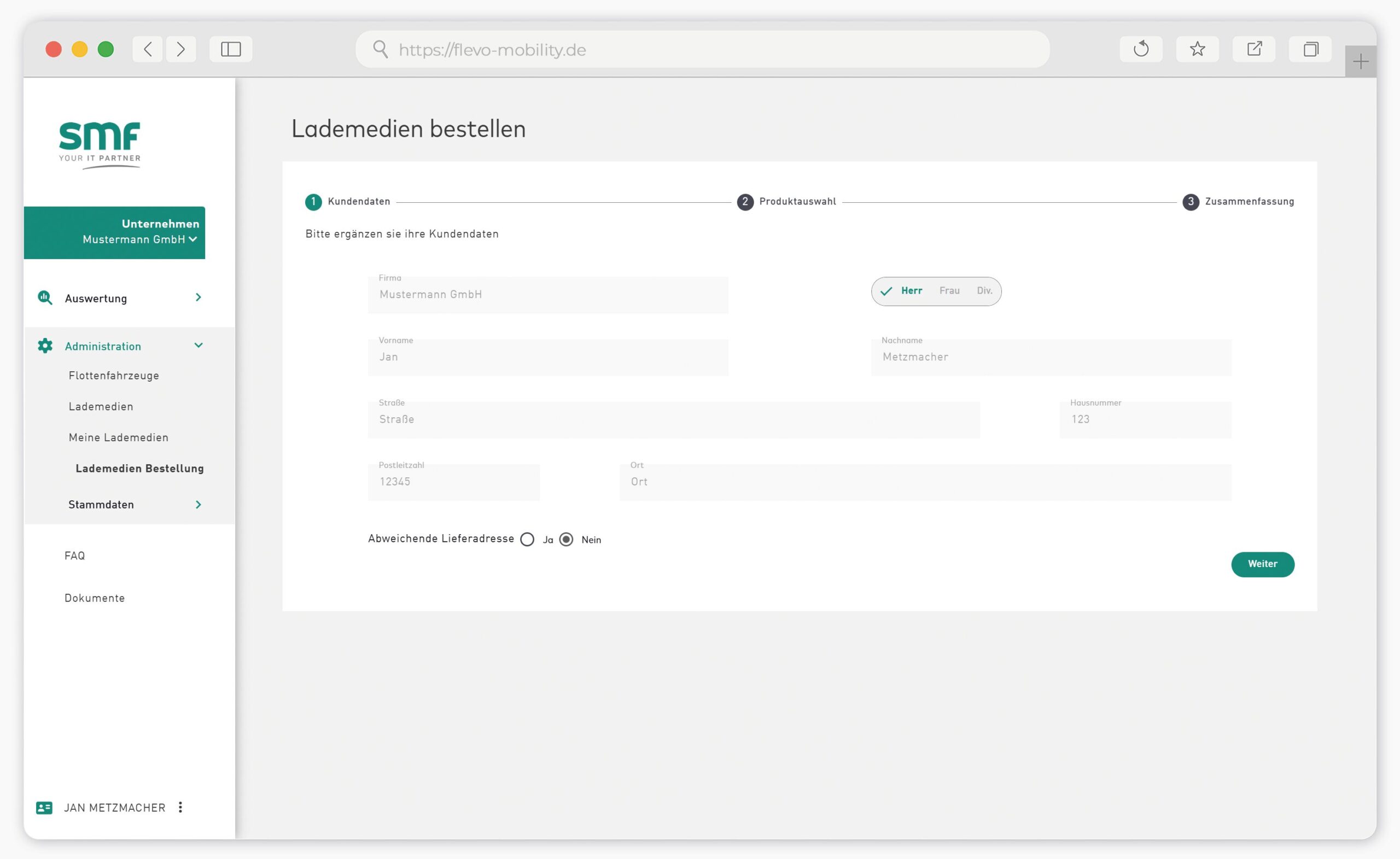 flevo Self-Service-Portal Lademedien bestellen
