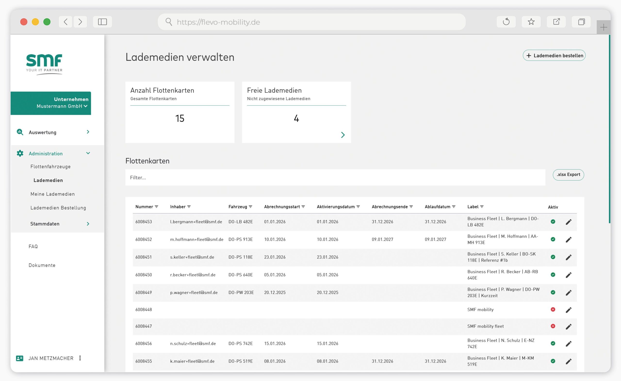 flevo Self-Service-Portal Lademedien verwalten